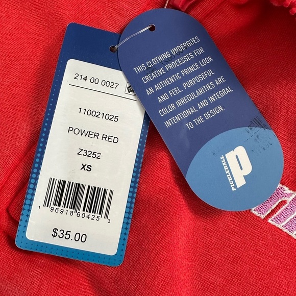 NWT Prince Pickleball Women's French Terry 1/4 Zip Pullover Power Red XS - Picture 6 of 13